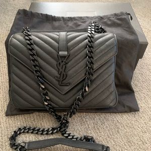 Ysl college bag medium black and black hardware